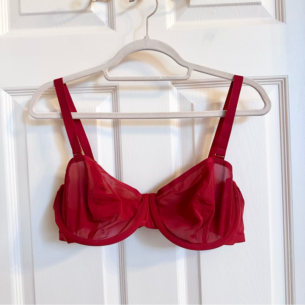 Red cuup balconette bra